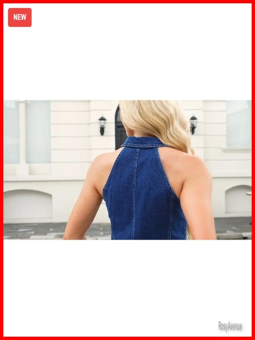 Denim Halter Vest Top Sleeveless Jean Blazer Shirt Waistcoat Button Down